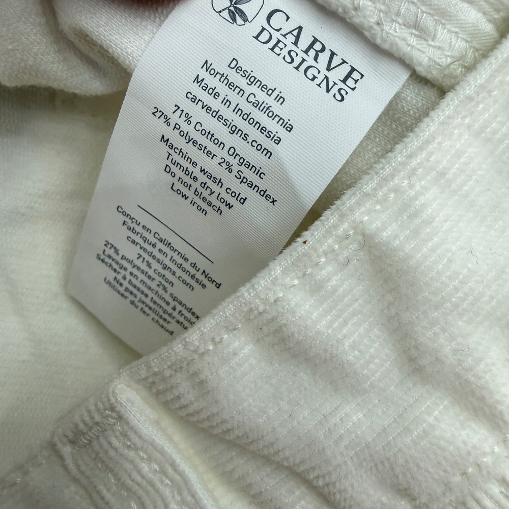 Carve Designs Oahu Shorts Womens 12 White Corduroy Raw Hem Stretch 11468 - Picture 12 of 13